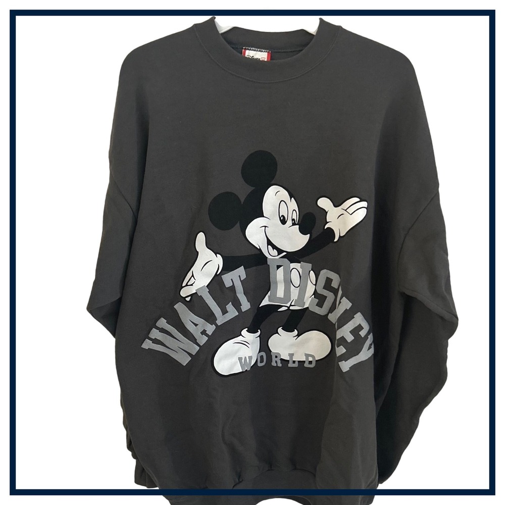 Vintage 80's Walt Disney World Mickey Mouse Sweatshirt OSFA Unisex‎ Oversized
